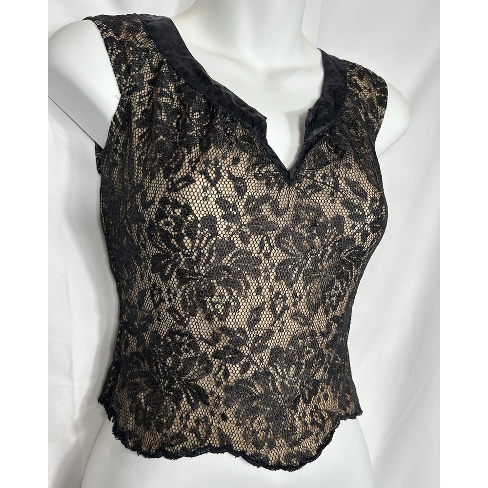 Ice Girl Womens Sheer Lace Top Size S Whimsigoth 90s Dark Romantic Goth Coquette